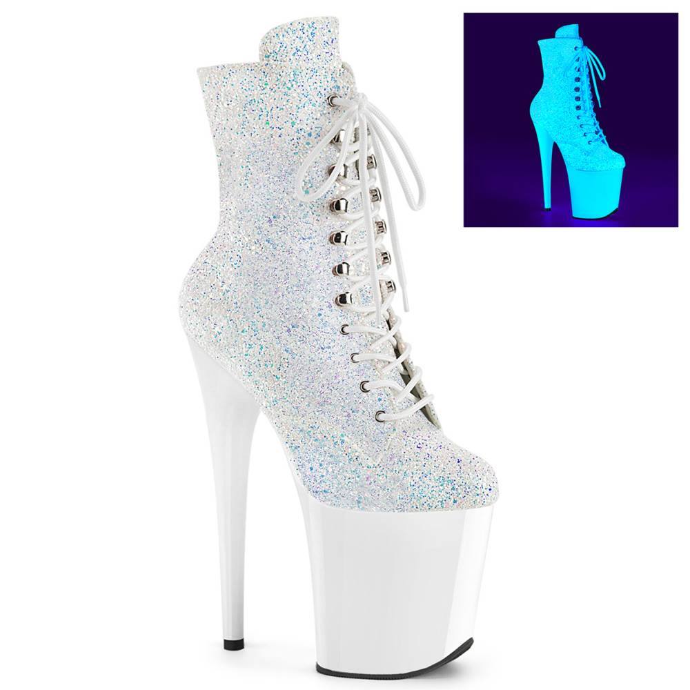 Pleaser - FLAMINGO1020LG Bottes de plateforme, Pole dance chaussures - Blanc Product image